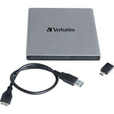Verbatim External All-in-One Optical Writer, CD, DVD, Blu-ray, USB-A Or Type C