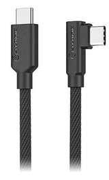 Alogic USB 2.0 Male to Male Elements Pro Right Angle USB-C to USB-C Cable, 1 Meter Length