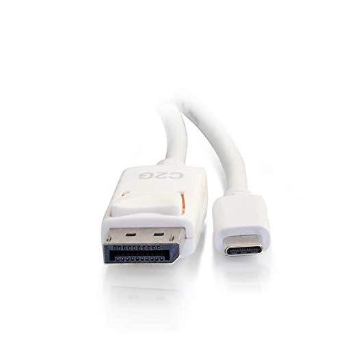 C2G 26882 USB-C to DisplayPort Adapter Cable 4K 30Hz, White (12 Feet, 3.65 Meters) 12 Feet White