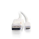 C2G 26882 USB-C to DisplayPort Adapter Cable 4K 30Hz, White (12 Feet, 3.65 Meters) 12 Feet White