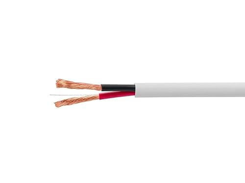 Monoprice 14AWG CL3 Rated 2-Conductor Speaker Wire - 250 Feet - White | Pure Bare Copper, for Car, Home Audio, Safety for Residential Class Buildings - Access Series