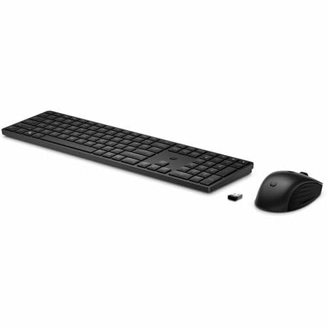 HP 655 Keyboard & Mouse - USB Type A Plunger Wireless Keyboard - English (Canada), English (US) - USB Type A Wireless Mouse - Mute, Dictation, Emoji Hot Key(s) - Symmetrical - AA, AAA - Compatible wit