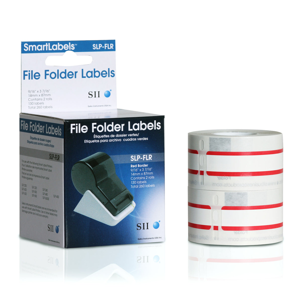 Seiko Instruments Usa, Inc. Red File Folder Labels, 9/16in X 3-7/16in