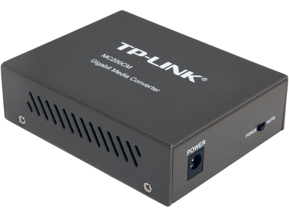 TP-Link Gigabit SFP to RJ45 Fiber Media Converter, Fiber to Ethernet Converter 10/100/1000Mbps RJ45 Port to 1000Base-SX Multi-Mode Fiber (MC200CM) Black