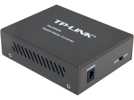 TP-Link Gigabit SFP to RJ45 Fiber Media Converter, Fiber to Ethernet Converter 10/100/1000Mbps RJ45 Port to 1000Base-SX Multi-Mode Fiber (MC200CM) Black