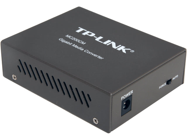 TP-Link Gigabit SFP to RJ45 Fiber Media Converter, Fiber to Ethernet Converter 10/100/1000Mbps RJ45 Port to 1000Base-SX Multi-Mode Fiber (MC200CM) Black