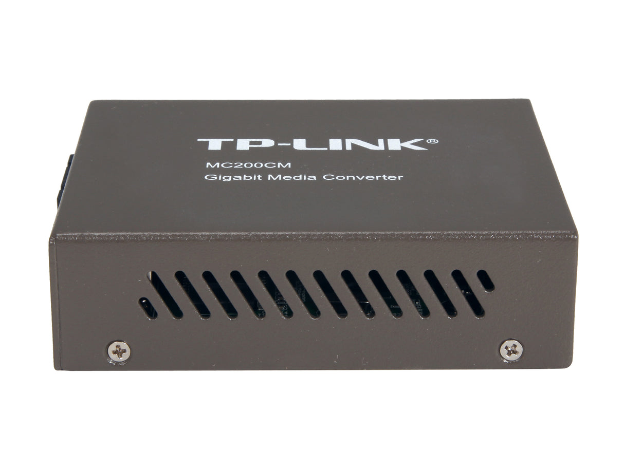 TP-Link Gigabit SFP to RJ45 Fiber Media Converter, Fiber to Ethernet Converter 10/100/1000Mbps RJ45 Port to 1000Base-SX Multi-Mode Fiber (MC200CM) Black