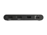 Thunderbolt 3 Mini Dock - Portable Dual Monitor w/ DP 4K 60Hz - 2X USB-A Hub (3.2/2.0), GbE - 28cm Cable - TB3 Multiport Adapter - Mac/Windows - Upgraded Version of TB3DKM2DP (TB3DKMDPL)