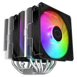 Cooler Master Hyper 620S Dual Tower CPU Air Cooler, ARGB Sync, 120mm PWM Fan, 6 Copper Direct Contact Heat Pipes, 154.9mm Tall, Brackets AMD Ryzen AM5/AM4, Intel LGA 1851/1700/1200 (RR-D6NA-17PA-R1)