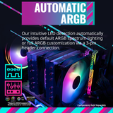 Cooler Master Hyper 620S Dual Tower CPU Air Cooler, ARGB Sync, 120mm PWM Fan, 6 Copper Direct Contact Heat Pipes, 154.9mm Tall, Brackets AMD Ryzen AM5/AM4, Intel LGA 1851/1700/1200 (RR-D6NA-17PA-R1)