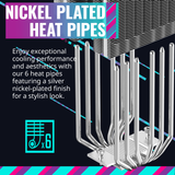 Cooler Master Hyper 620S Dual Tower CPU Air Cooler, ARGB Sync, 120mm PWM Fan, 6 Copper Direct Contact Heat Pipes, 154.9mm Tall, Brackets AMD Ryzen AM5/AM4, Intel LGA 1851/1700/1200 (RR-D6NA-17PA-R1)