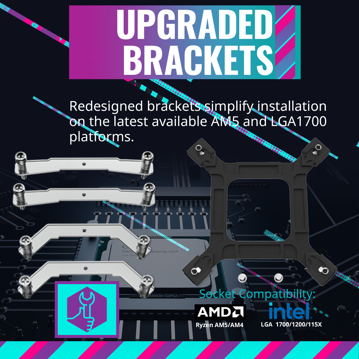 Cooler Master Hyper 620S Dual Tower CPU Air Cooler, ARGB Sync, 120mm PWM Fan, 6 Copper Direct Contact Heat Pipes, 154.9mm Tall, Brackets AMD Ryzen AM5/AM4, Intel LGA 1851/1700/1200 (RR-D6NA-17PA-R1)