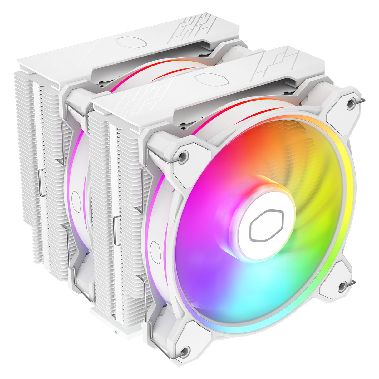 Cooler Master Hyper 622 Halo White CPU Air Cooler, MF120 Halo² Fan, Dual Loop ARGB, Aluminum Top Cover, 6 Copper Heat Pipes, 154mm (H) for AMD Ryzen AM5/AM4, Intel LGA1700/1200 (RR-D6WW-20PA-R1)