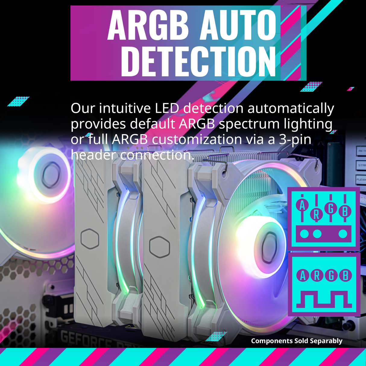 Cooler Master Hyper 622 Halo White CPU Air Cooler, MF120 Halo² Fan, Dual Loop ARGB, Aluminum Top Cover, 6 Copper Heat Pipes, 154mm (H) for AMD Ryzen AM5/AM4, Intel LGA1700/1200 (RR-D6WW-20PA-R1)