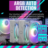 Cooler Master Hyper 622 Halo White CPU Air Cooler, MF120 Halo² Fan, Dual Loop ARGB, Aluminum Top Cover, 6 Copper Heat Pipes, 154mm (H) for AMD Ryzen AM5/AM4, Intel LGA1700/1200 (RR-D6WW-20PA-R1)