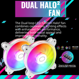 Cooler Master Hyper 622 Halo White CPU Air Cooler, MF120 Halo² Fan, Dual Loop ARGB, Aluminum Top Cover, 6 Copper Heat Pipes, 154mm (H) for AMD Ryzen AM5/AM4, Intel LGA1700/1200 (RR-D6WW-20PA-R1)