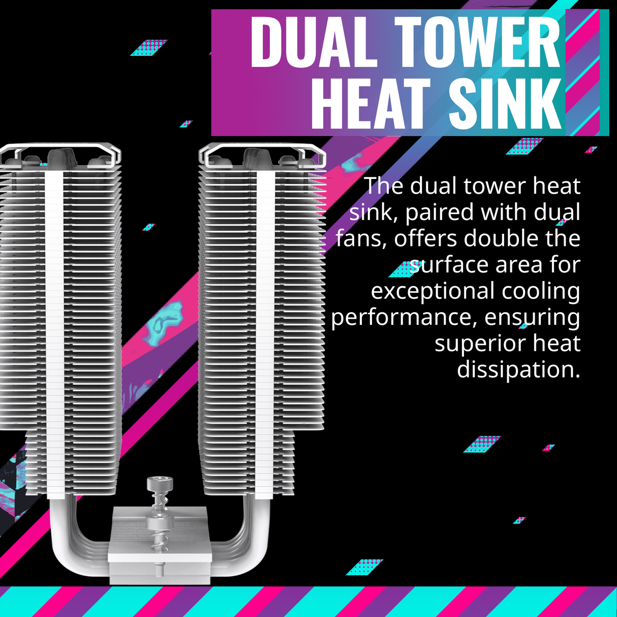 Cooler Master Hyper 622 Halo White CPU Air Cooler, MF120 Halo² Fan, Dual Loop ARGB, Aluminum Top Cover, 6 Copper Heat Pipes, 154mm (H) for AMD Ryzen AM5/AM4, Intel LGA1700/1200 (RR-D6WW-20PA-R1)