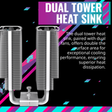 Cooler Master Hyper 622 Halo White CPU Air Cooler, MF120 Halo² Fan, Dual Loop ARGB, Aluminum Top Cover, 6 Copper Heat Pipes, 154mm (H) for AMD Ryzen AM5/AM4, Intel LGA1700/1200 (RR-D6WW-20PA-R1)