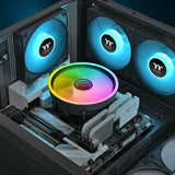 Thermaltake UX150-L ARGB CPU Cooler; Copper Base/Aluminum Fins; 130mm PWM Fan; 500~2400 RPM; LGA 1851/1700/1200/1156/1155/1151/1150; Infinity Mirror; 130W TDP; Black; CL-P147-CA13SW-A