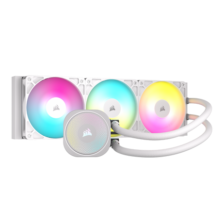 CORSAIR NAUTILUS 360 RS ARGB Liquid CPU Cooler – White – RS120 ARGB Fans – Fits Intel®  LGA 1851, AMD® AM5/AM4 – Simple Daisy-Chain Connections - Direct Motherboard  Connection