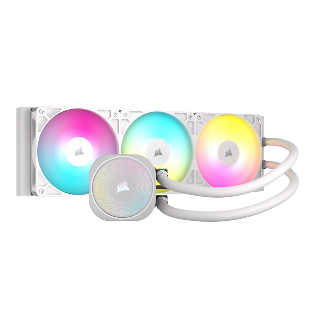 CORSAIR NAUTILUS 360 RS ARGB Liquid CPU Cooler – White – RS120 ARGB Fans – Fits Intel®  LGA 1851, AMD® AM5/AM4 – Simple Daisy-Chain Connections - Direct Motherboard  Connection