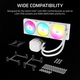CORSAIR NAUTILUS 360 RS ARGB Liquid CPU Cooler – White – RS120 ARGB Fans – Fits Intel®  LGA 1851, AMD® AM5/AM4 – Simple Daisy-Chain Connections - Direct Motherboard  Connection