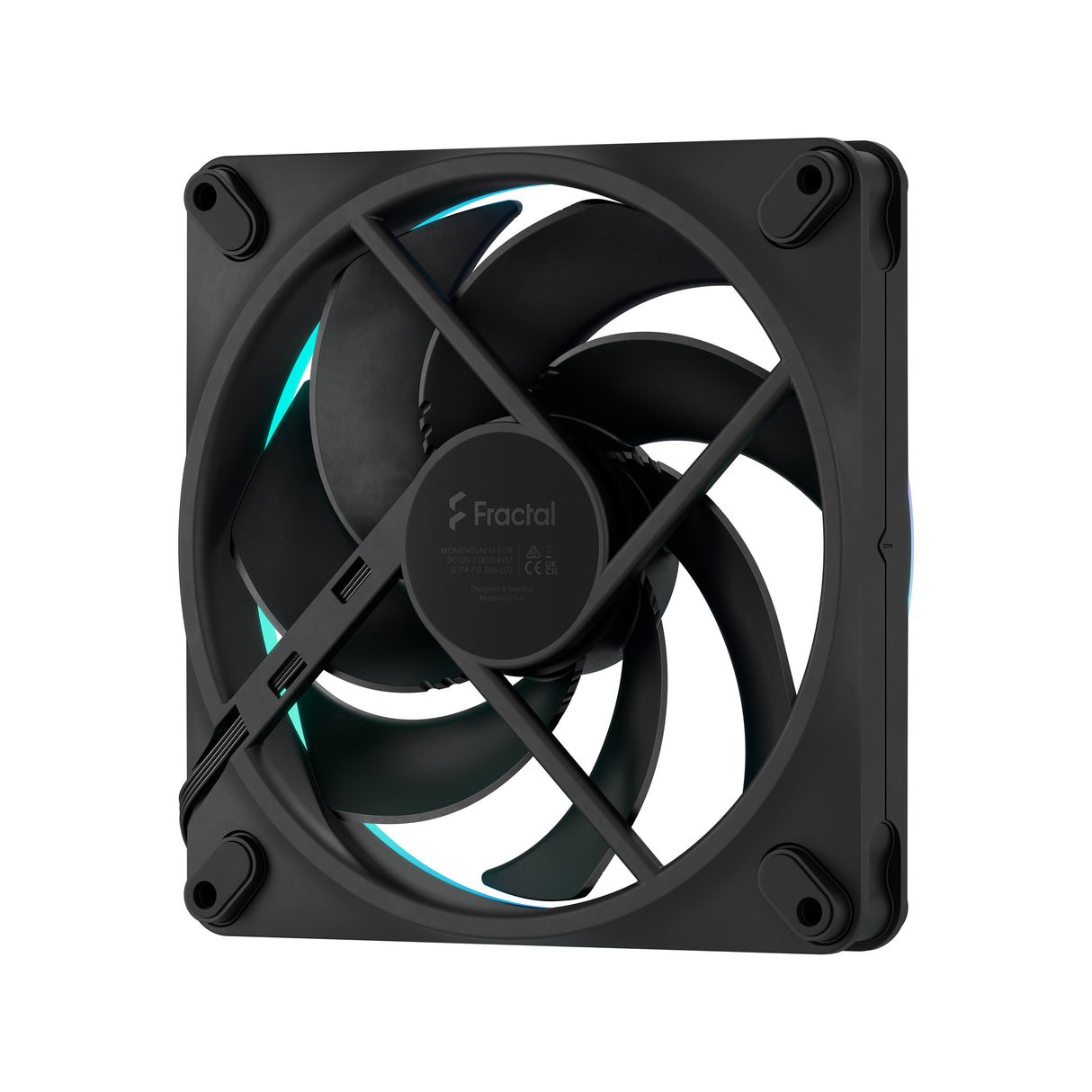 Fractal Design Momentum 14 RGB PWM Black 140 mm ARGB LED FDB (Fluid Dynamic Bearing) PC Case Fan (3-pack)