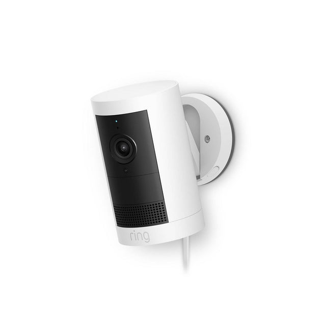 Ring Outdoor Cam Plus Plug-In 2K Video With Low-Light Vision And Flexible Mounting - White