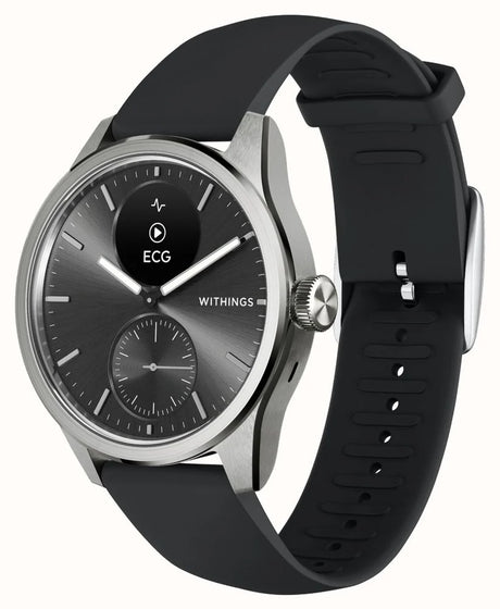 Withings ScanWatch 2 - Hybrid Smartwatch with ECG (42mm) Black Hybrid Dial / Black Silicone