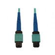 Eaton Tripp Lite Series 40/100/400G Multimode 50/125 OM3 Fiber Optic Cable (8F MPO/MPO-PC F/F)  Type-A Polarity  OFNP  Aqua  15 m (49.2 ft.)