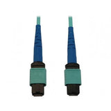 Eaton Tripp Lite Series 40/100/400G Multimode 50/125 OM3 Fiber Optic Cable (8F MPO/MPO-PC F/F)  Type-A Polarity  OFNP  Aqua  15 m (49.2 ft.)