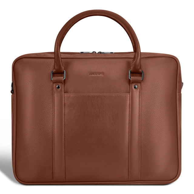 Champs Onyx / Leather Briefcase OB-412-BROWN