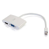 C2G 28272 Mini DisplayPort Male to 4K UHD HDMI or VGA Female Adapter Converter, White (8 Inches) HDMI VGA Adapter White