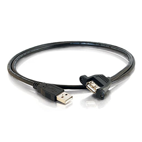 1.5ft USB 2.0 Am to Af Panel Mount Cable