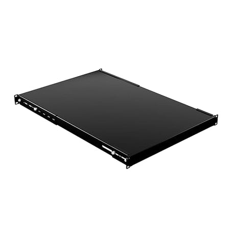IOGEAR 1U Adjustable Depth Fixed Server Rack Shelf – Heavy Duty Steel, 330 lb Capacity, 19.5–38.3 Depth, Solid 27.5 Shelf, TAA Compliant — GRSH02