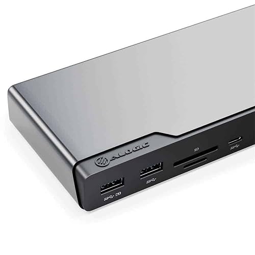 ALOGIC DV4 Quad Display 14 in 1 USB-C Docking Station w/ 85W PD, 1x DisplayPort, 3X HDMI, USB-C 3.2 Gen 1, 2X USB-A 3.2 Gen 1, 2xUSB-A 2.0, Audio Jack, Ethernet, SD Card & Micro SD Card Reader.