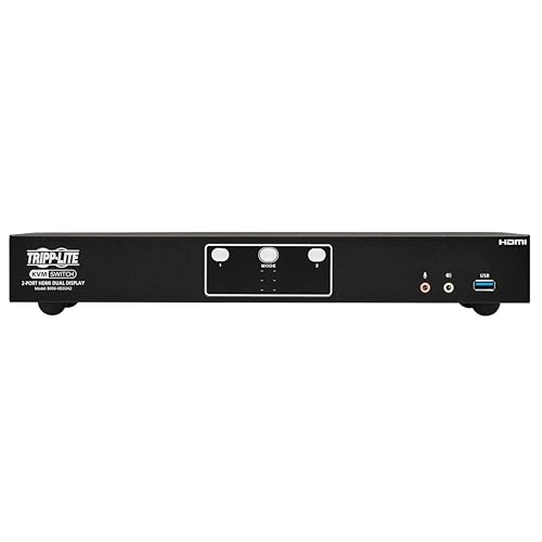 Tripp Lite 2-Port HDMI KVM Switch, Control Two Devices with Two Monitors Desktop Switch, UHD 4K @ 60Hz Video, Two USB 3.2 Gen 1 Ports, 3-Year Warranty (B006-HD2UA2)