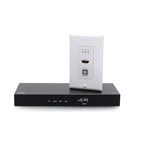 C2G HDMI HDBASET + USB-B to A and RS232 Over CAT Extender Single Gang Wall Plate