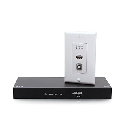 C2G HDMI HDBASET + USB-B to A and RS232 Over CAT Extender Single Gang Wall Plate