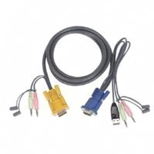 IOGEAR Micro-Lite Bonded All-in-One USB KVM Cable, 15 Feet. G2L5305U