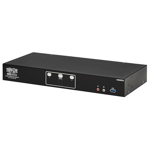 Tripp Lite 2-Port HDMI KVM Switch, Control Two Devices with Two Monitors Desktop Switch, UHD 4K @ 60Hz Video, Two USB 3.2 Gen 1 Ports, 3-Year Warranty (B006-HD2UA2)