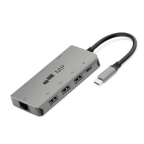 Mobile Pixels 8-in-1 USB C Hub/Adapter/Dongle USB 3.0 Ports, Ethernet Port, 4K HDMI Port, SD Card Slot, Micro SD Card Slot, USB-C Charging Port, Portable for All Type C Laptops (Space Gray)