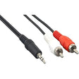 Axiom 50ft 3.5mm Stereo to 2 x RCA Stereo Male Y-Cable