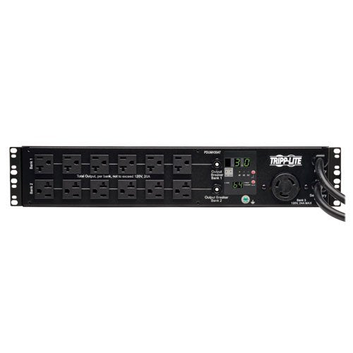 Tripp Lite PDU Metered ATS 120V 30A 24 5-15/20R, 1 L5-30R 2 L5-30P 2Urm PDUMH30AT Metered + ATS