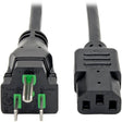 Tripp Lite 8ft Computer Power Cord Coiled Hospital Medical Cable 5-15P To C13 10A 18AWG 8' - P006-C08-HG10