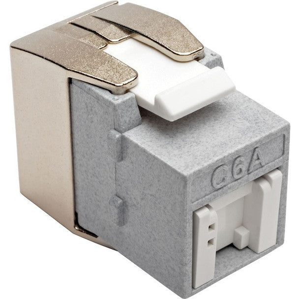 Tripp Lite Cat6a Toolless Keystone Jack Wall Plates Patch Panels Mount Boxes (N238-001-GY-TFA), Gray