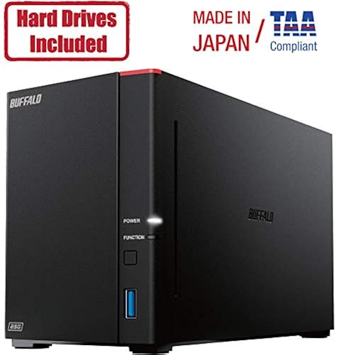 BUFFALO LinkStation SoHo 720 2-Bay Professional Office NAS 4TB (2x2TB) with Hard Drives Included 4TB (2x2TB) LS SoHo 720 | Max 1GbE Speed