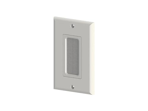 Monoprice 121629 MPR-21629 1-Gang Brush Wall Plate, White