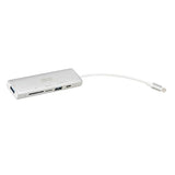 Tripp Lite USB-C 3.1 Multiport Adapter for Data Transfer (2 USB-A, 1 USB-C, SD, Micro SD), Thunderbolt 3, USB 3.1 Gen 1, 5 Gbps, Silver (U460-002-2AM-C1)