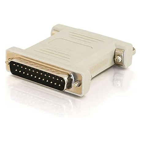 C2G Legrand Null Modem Adapter, DB25 Male to Female RS232 Serial Adapter, Beige 1.5 InchSerial Cable Adapter, 1 Count, C2G 02469